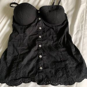 Guess black corset top. Size S